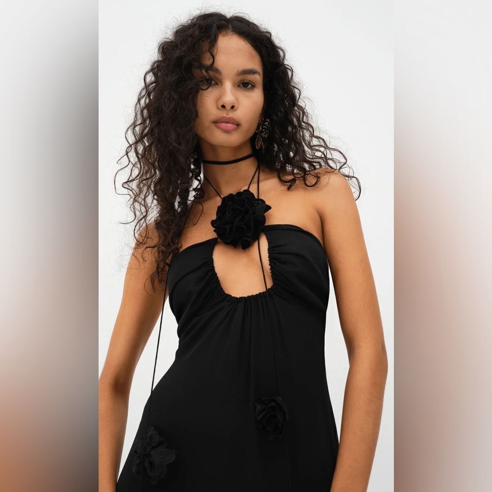 For Love & Lemons Desiree Maxi Black Dress Free People Size M - Picture 4 of 16